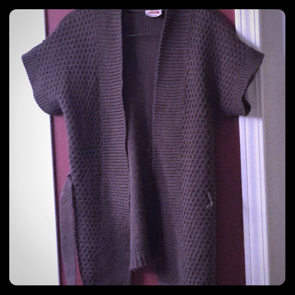dark brown threaded cardigan